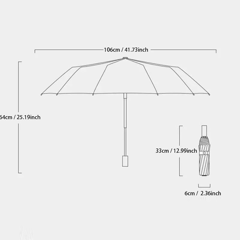 Reinforced 24-Bone Umbrella, Durable Wind-resistant Umbrella, Anti-UV Sunscreen Umbrella