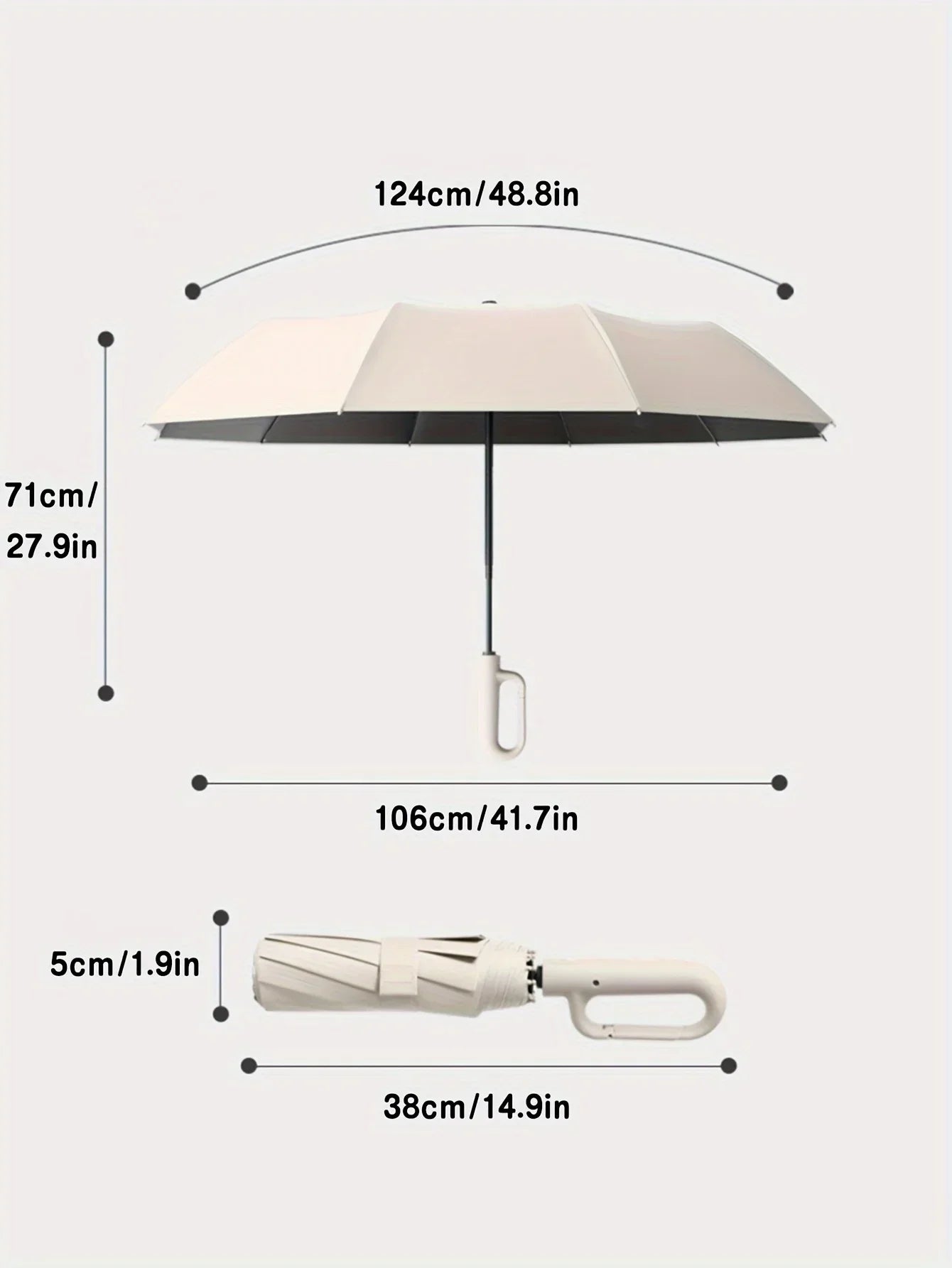 20 Bones Windproof Strong 105CM Reinforced Automatic Folding Umbrella for Men, Large Buckle Handle Wind and Water Resistant