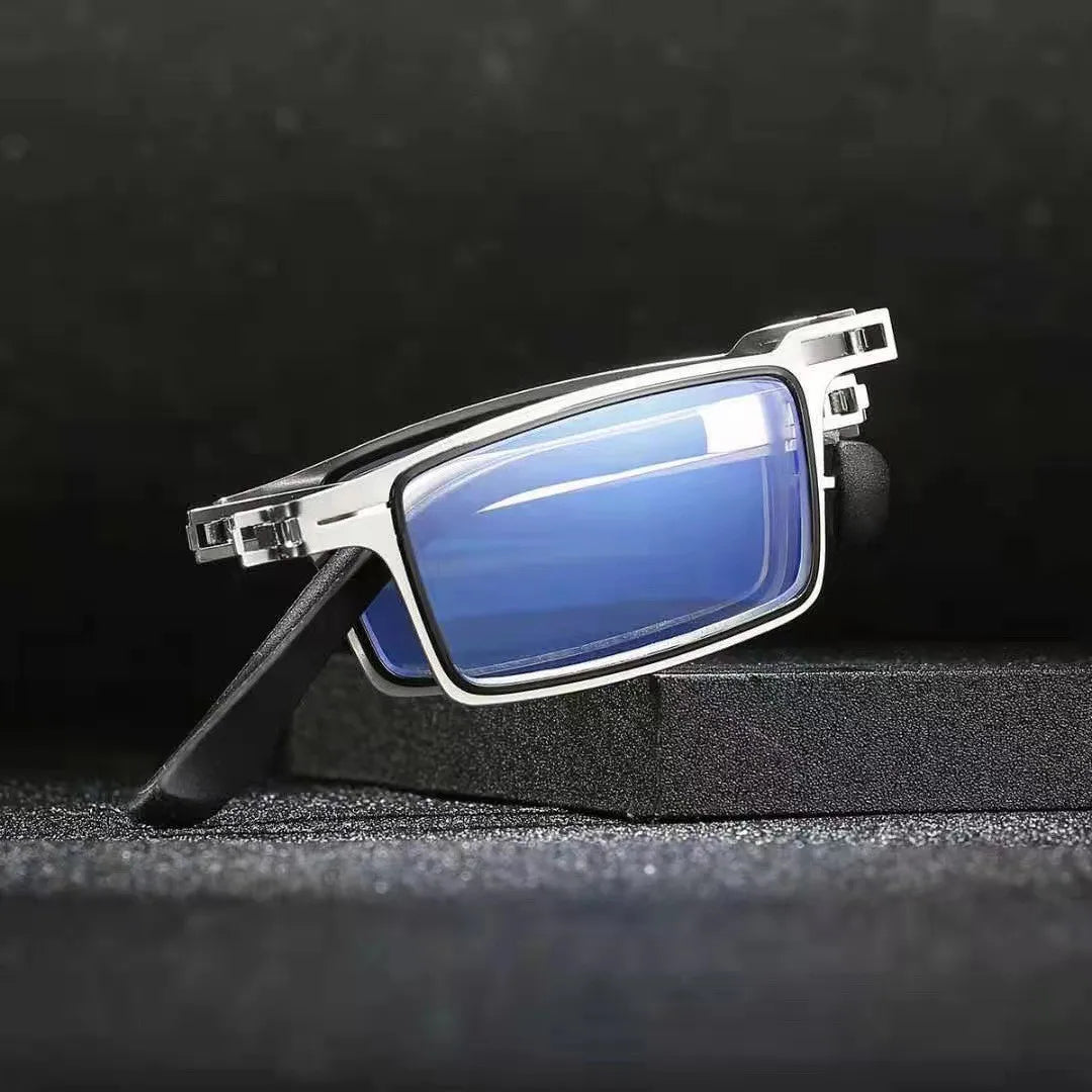 Steel Metal Folding Reading Glasses Hd Anti-blue Light Portable Fashionable Men's And Women's Reading Glasses Set