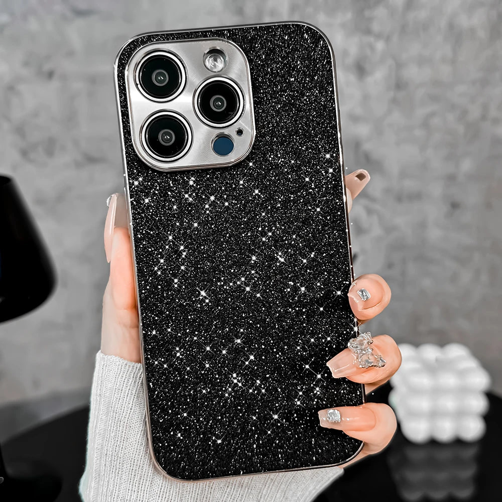 Luxury Women 's funda iphone15 Glitter Bling Soft Phone Case For iPhone 15 14 13 12 Pro Max Back mobile Cover Shell Funda Coque