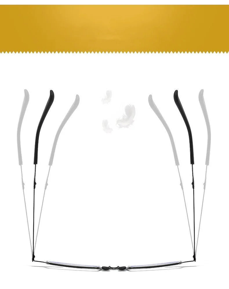 Steel Metal Folding Reading Glasses Hd Anti-blue Light Portable Fashionable Men's And Women's Reading Glasses Set