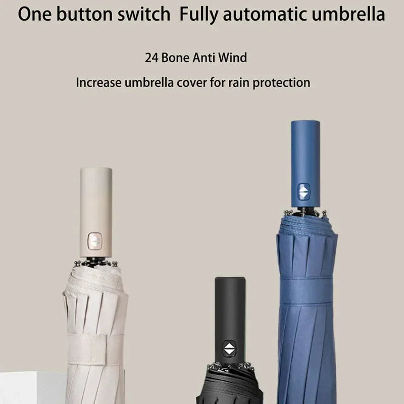 Reinforced 24-Bone Umbrella, Durable Wind-resistant Umbrella, Anti-UV Sunscreen Umbrella