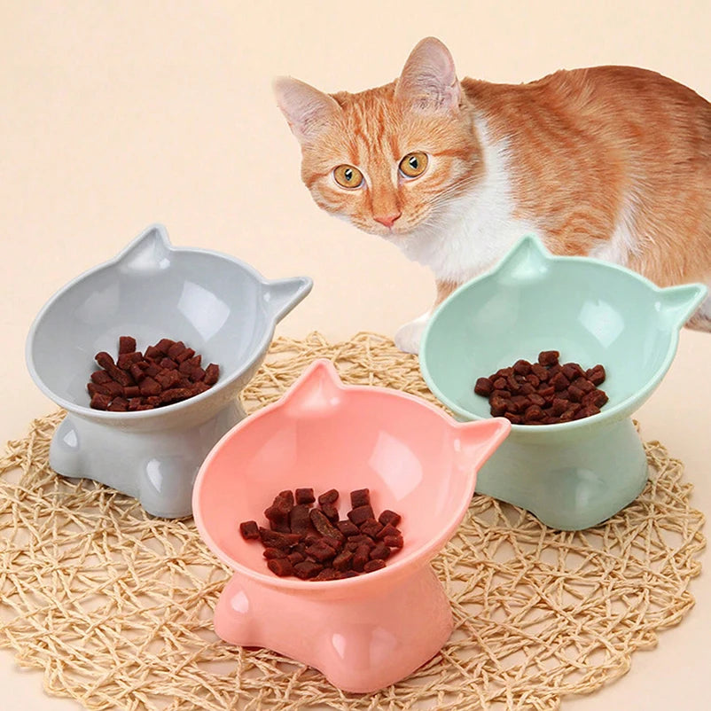 Hot-selling Nordic style pet bowl cervical vertebra protection cat bowl anti-tip plastic inclined mouth cat bowl pet supplies