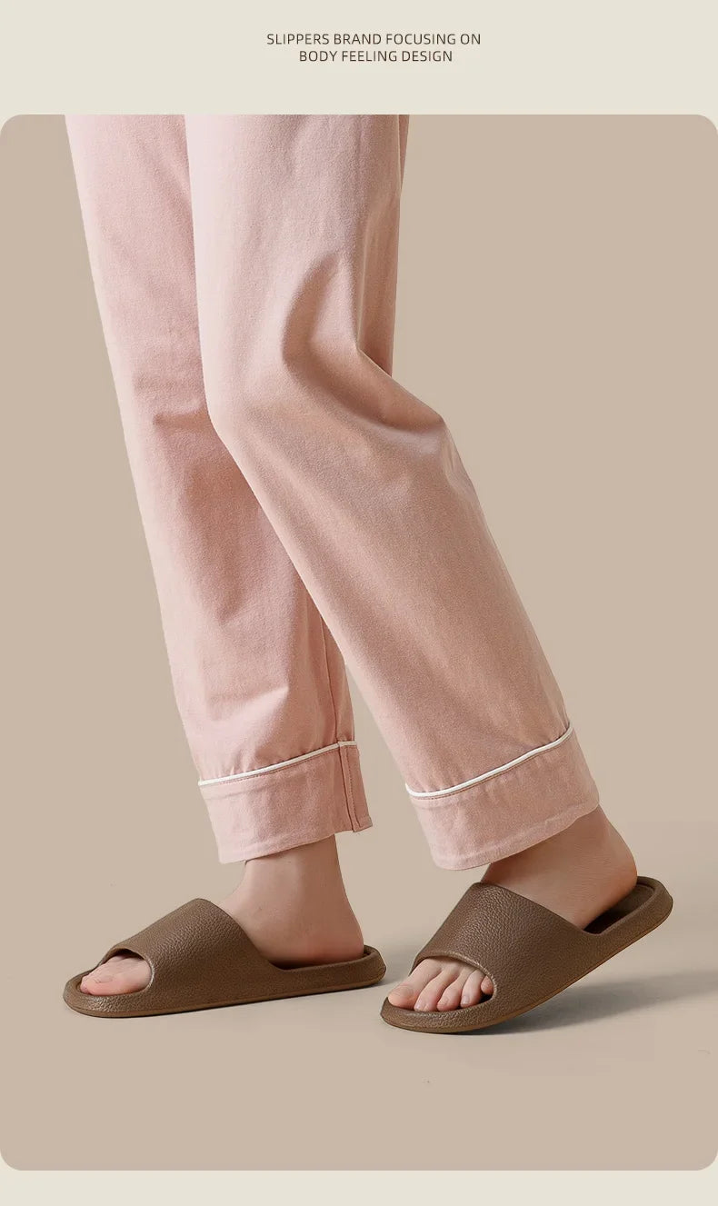 Fashion Women Slippers Summer Flat Lightweight EVA Home Bathroom Slippers Comfort Massage Couples Indoor Slides Shower Shoes