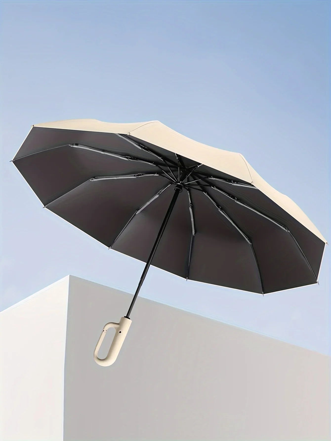 20 Bones Windproof Strong 105CM Reinforced Automatic Folding Umbrella for Men, Large Buckle Handle Wind and Water Resistant