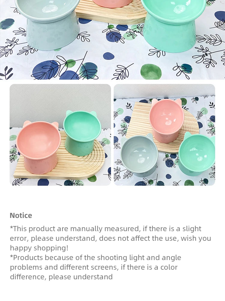 Pet Food Bowl Tilt High Bottom Neck Protector Antichoking Dog and Cat Water Bowl Antidumping Dog Feeding Supplies