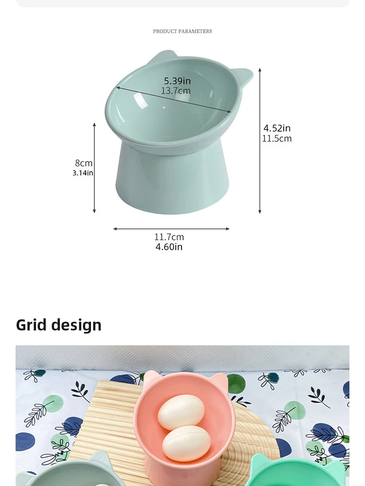 Pet Food Bowl Tilt High Bottom Neck Protector Antichoking Dog and Cat Water Bowl Antidumping Dog Feeding Supplies