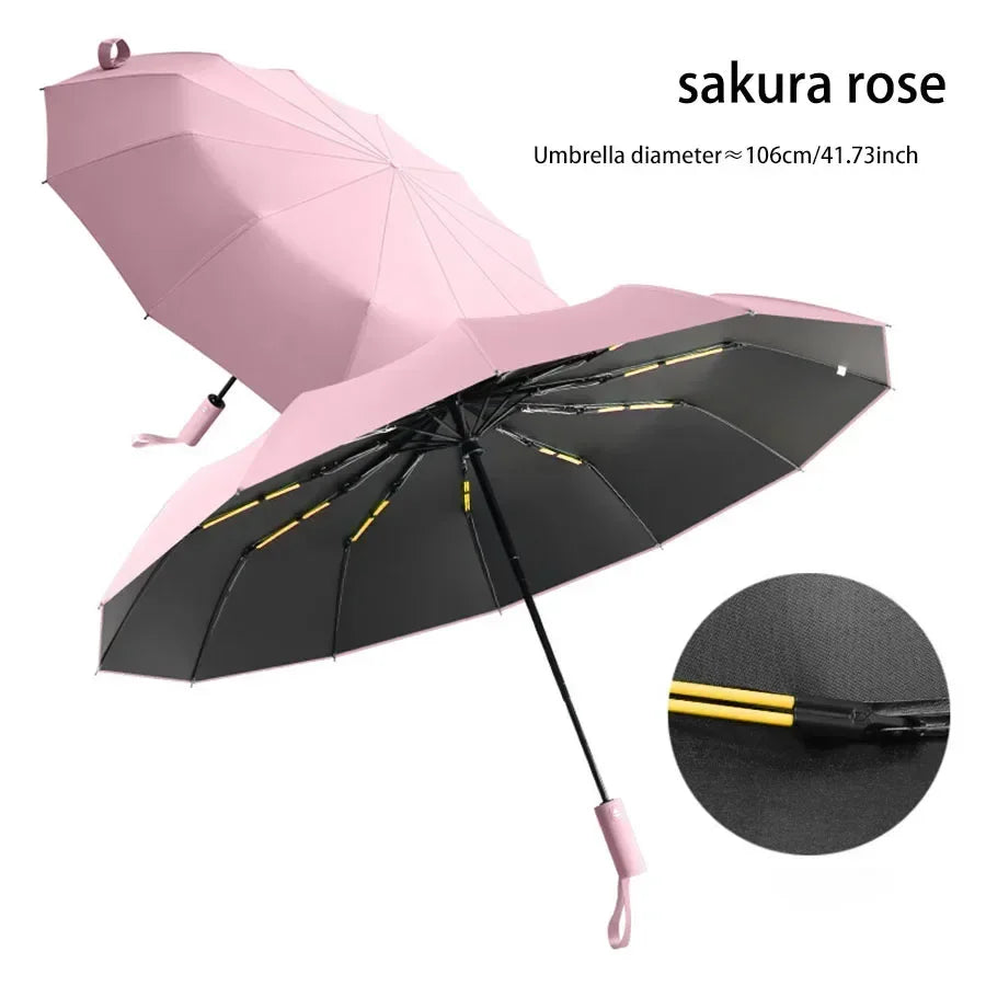 Reinforced 24-Bone Umbrella, Durable Wind-resistant Umbrella, Anti-UV Sunscreen Umbrella