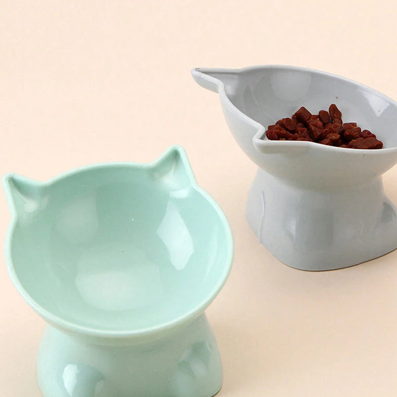 Hot-selling Nordic style pet bowl cervical vertebra protection cat bowl anti-tip plastic inclined mouth cat bowl pet supplies