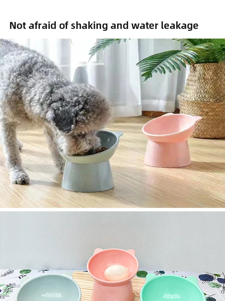 Pet Food Bowl Tilt High Bottom Neck Protector Antichoking Dog and Cat Water Bowl Antidumping Dog Feeding Supplies