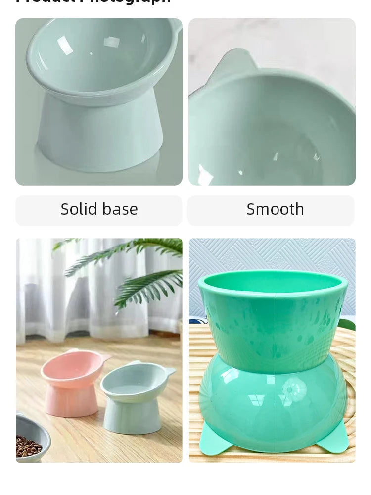 Pet Food Bowl Tilt High Bottom Neck Protector Antichoking Dog and Cat Water Bowl Antidumping Dog Feeding Supplies