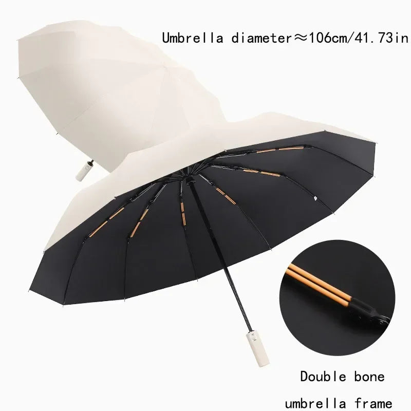 Reinforced 24-Bone Umbrella, Durable Wind-resistant Umbrella, Anti-UV Sunscreen Umbrella