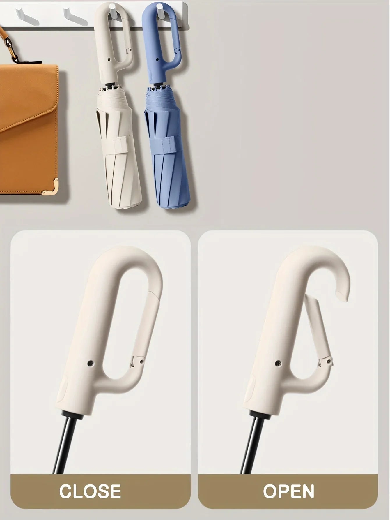 20 Bones Windproof Strong 105CM Reinforced Automatic Folding Umbrella for Men, Large Buckle Handle Wind and Water Resistant