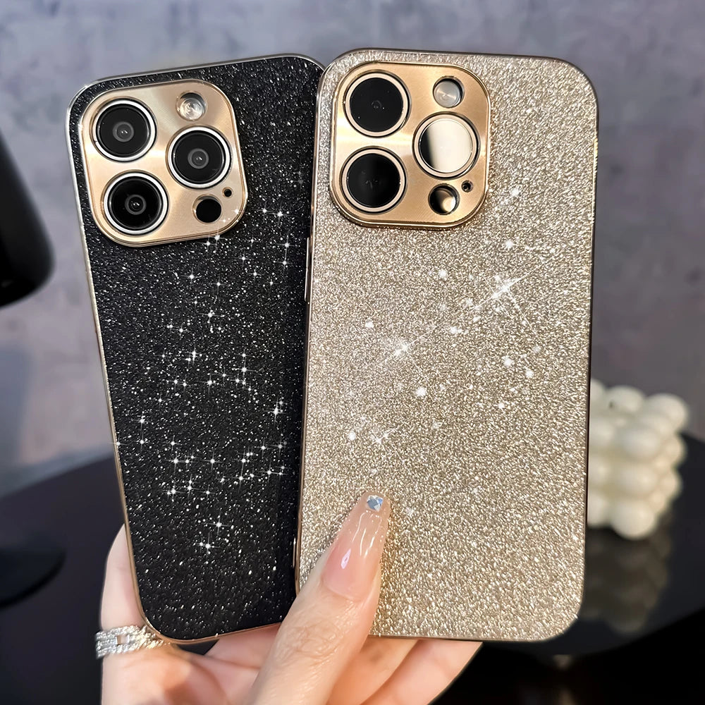 Luxury Women 's funda iphone15 Glitter Bling Soft Phone Case For iPhone 15 14 13 12 Pro Max Back mobile Cover Shell Funda Coque