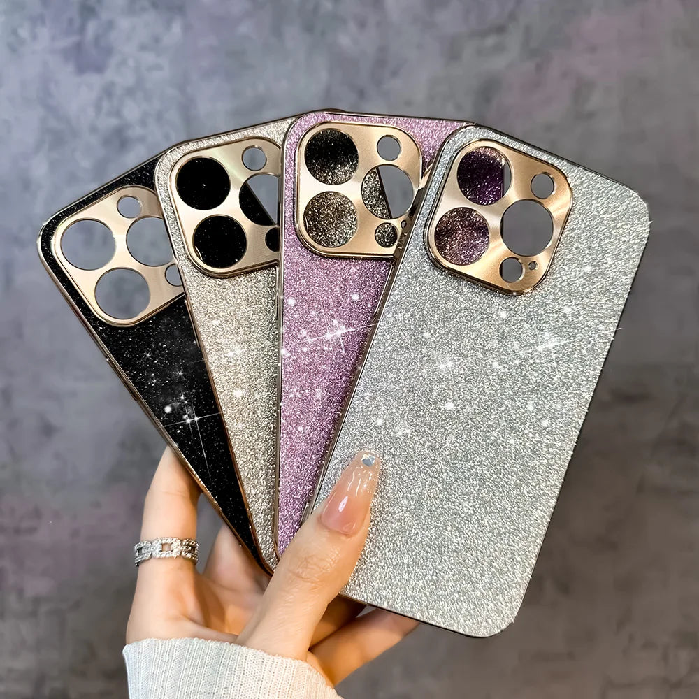 Luxury Women 's funda iphone15 Glitter Bling Soft Phone Case For iPhone 15 14 13 12 Pro Max Back mobile Cover Shell Funda Coque