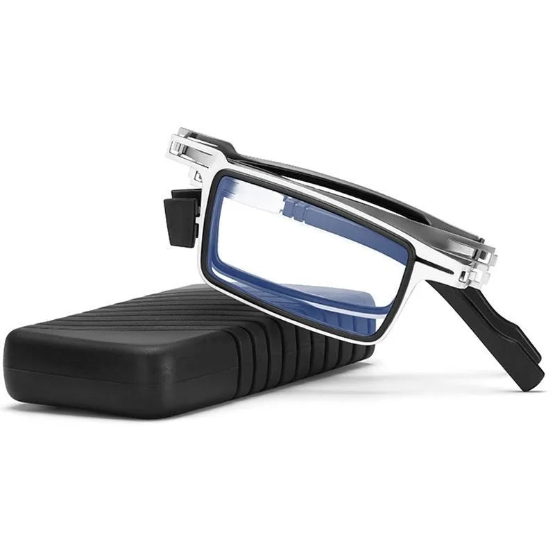 Steel Metal Folding Reading Glasses Hd Anti-blue Light Portable Fashionable Men's And Women's Reading Glasses Set