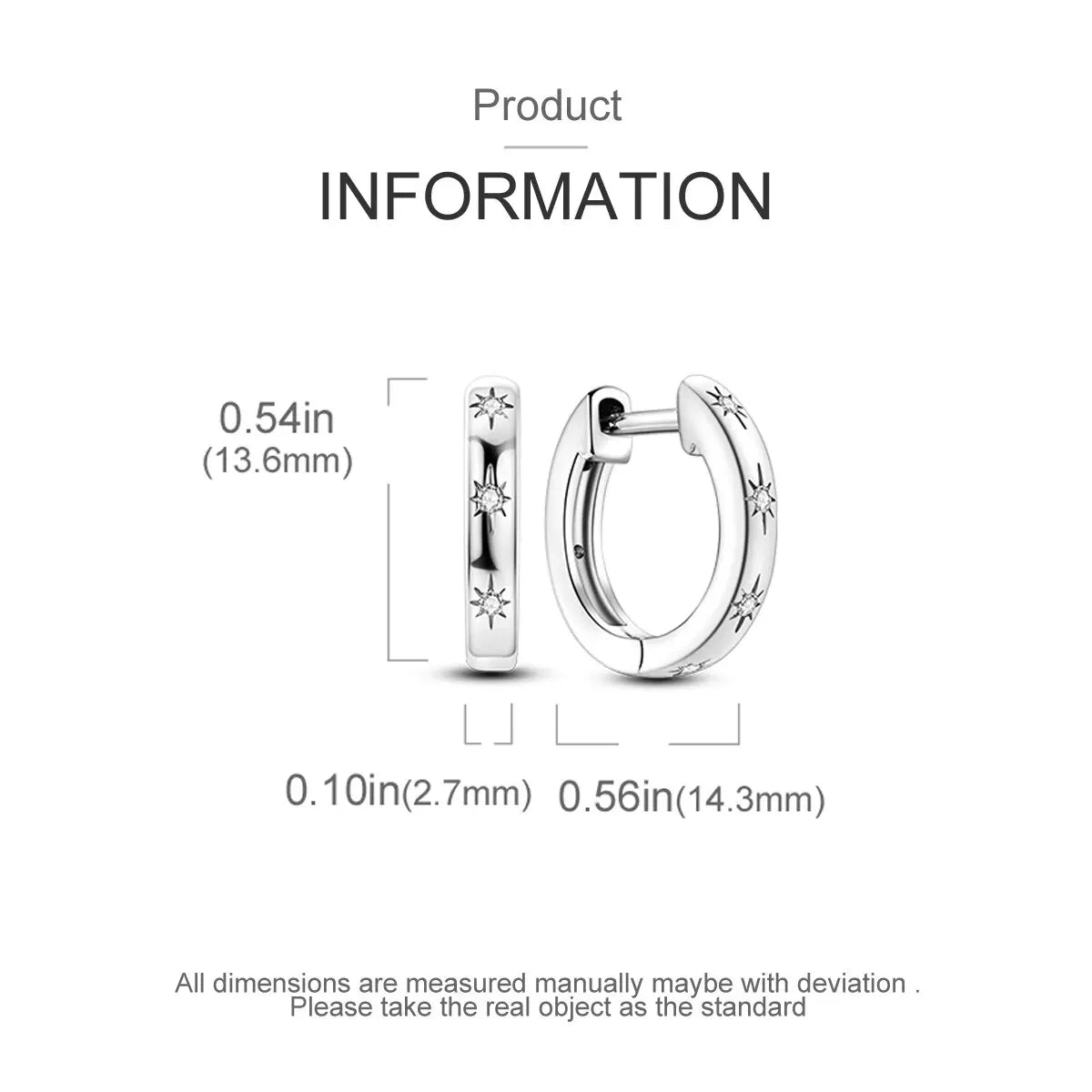 MULA 1PC Hoop Earrings Silver Plated Women Fashion Jewelry Gift For Party Anniversary