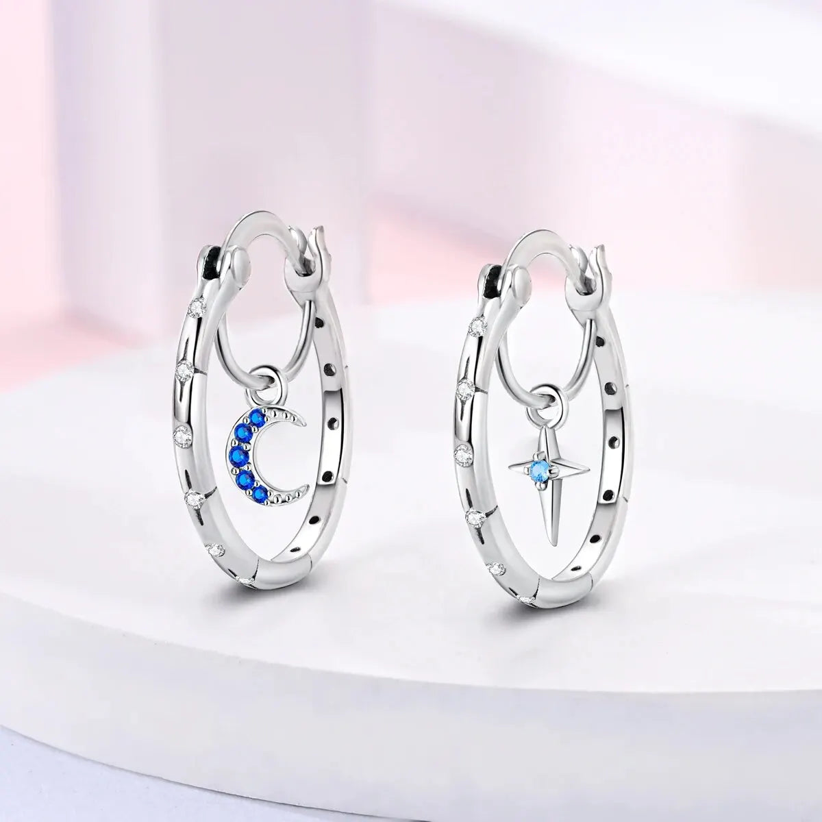 MULA 1PC Hoop Earrings Silver Plated Women Fashion Jewelry Gift For Party Anniversary