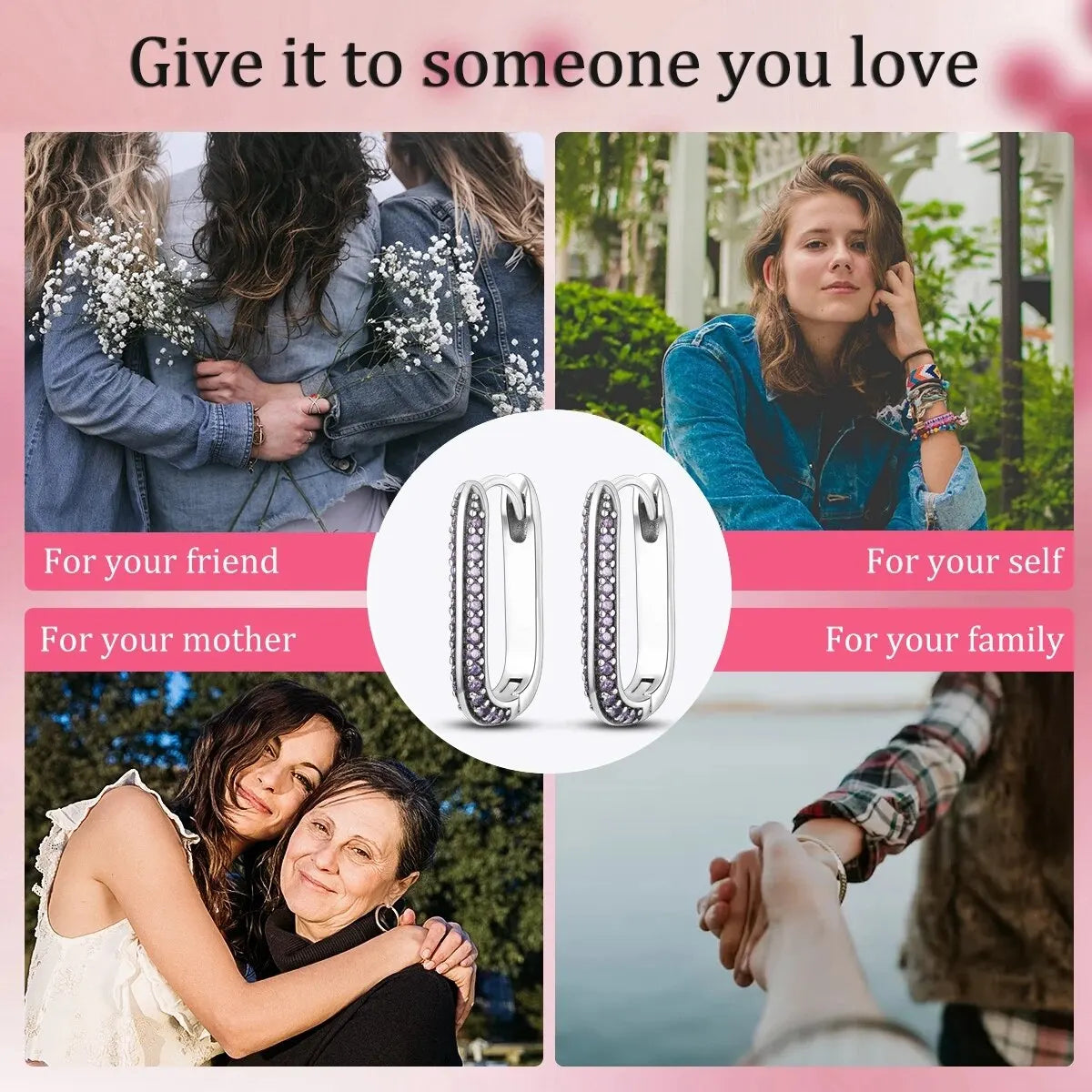 MULA 1PC Hoop Earrings Silver Plated Women Fashion Jewelry Gift For Party Anniversary