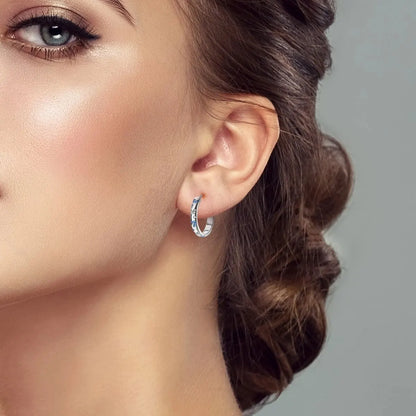 MULA 1PC Hoop Earrings Silver Plated Women Fashion Jewelry Gift For Party Anniversary