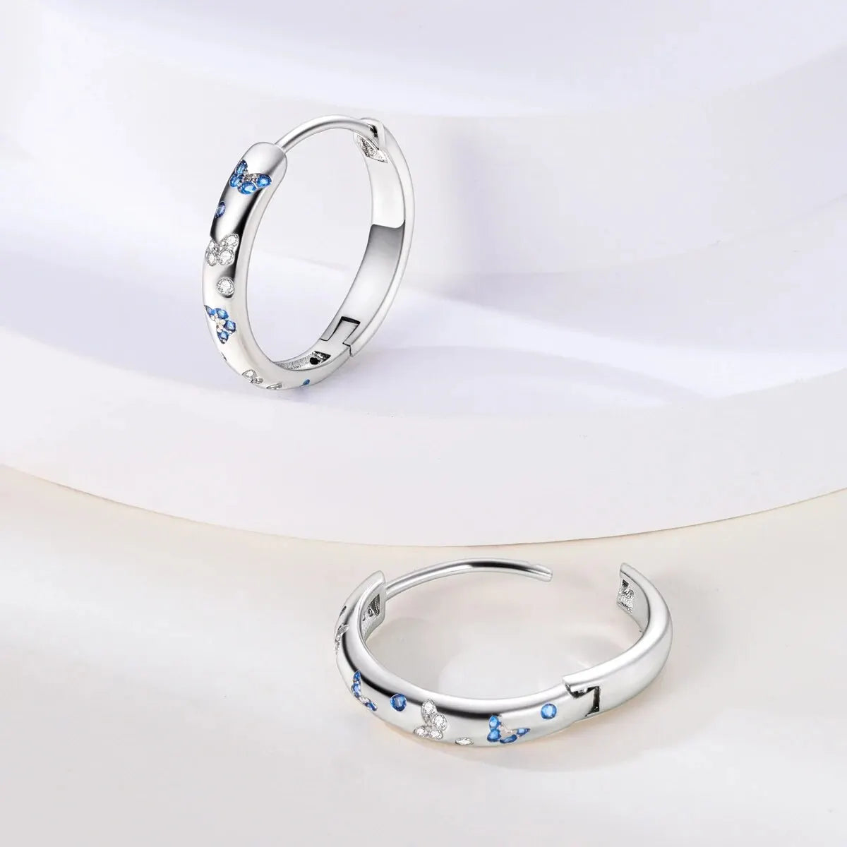 MULA 1PC Hoop Earrings Silver Plated Women Fashion Jewelry Gift For Party Anniversary