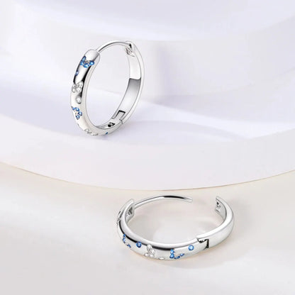 MULA 1PC Hoop Earrings Silver Plated Women Fashion Jewelry Gift For Party Anniversary