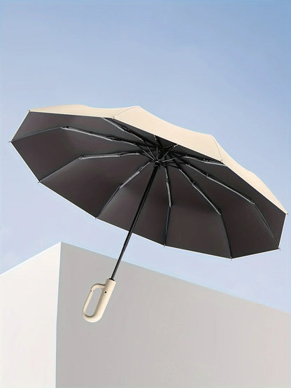 20 Bones Windproof Strong 105CM Reinforced Automatic Folding Umbrella for Men, Large Buckle Handle Wind and Water Resistant