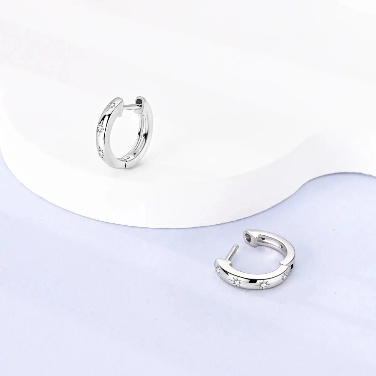 MULA 1PC Hoop Earrings Silver Plated Women Fashion Jewelry Gift For Party Anniversary