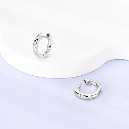 MULA 1PC Hoop Earrings Silver Plated Women Fashion Jewelry Gift For Party Anniversary