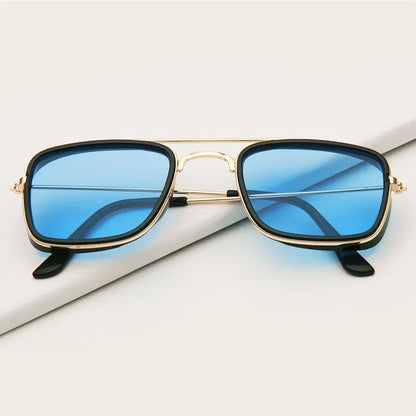 Fashion Sunglasses European and American Metal Small Square Frame Korean Version Glasses Retro Square Sunglasses UV Protection