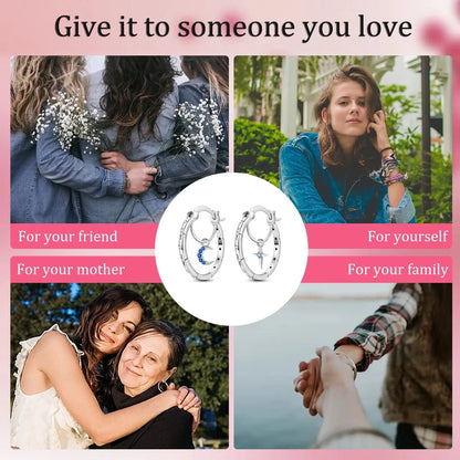 MULA 1PC Hoop Earrings Silver Plated Women Fashion Jewelry Gift For Party Anniversary