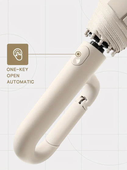 20 Bones Windproof Strong 105CM Reinforced Automatic Folding Umbrella for Men, Large Buckle Handle Wind and Water Resistant