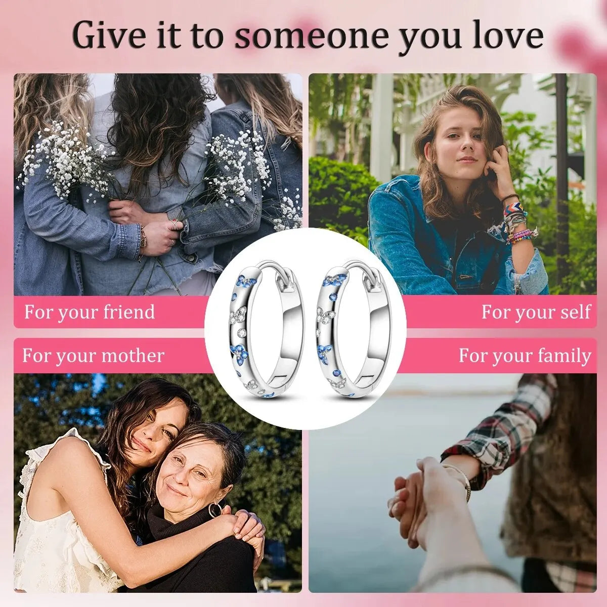 MULA 1PC Hoop Earrings Silver Plated Women Fashion Jewelry Gift For Party Anniversary