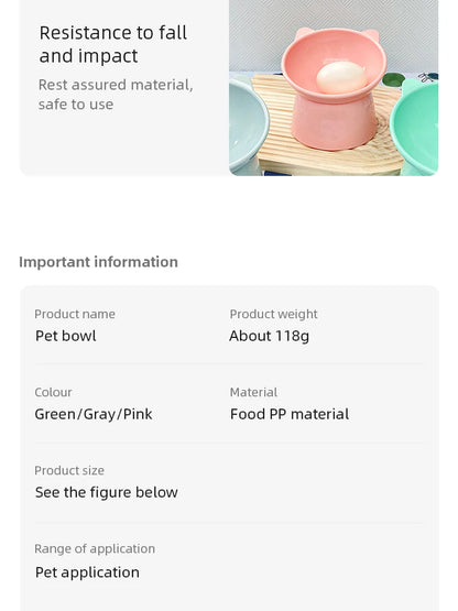 Pet Food Bowl Tilt High Bottom Neck Protector Antichoking Dog and Cat Water Bowl Antidumping Dog Feeding Supplies